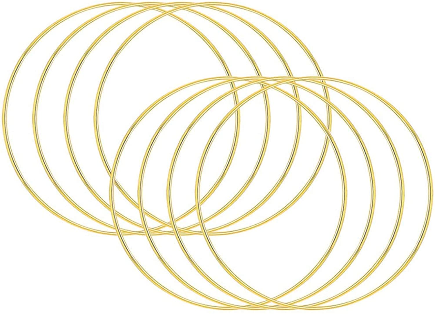 8pcs Dream Catcher Rings Metal Hoops Macrame Ring for Crafts, Macrame and Dream Catcher Supplies, Gold