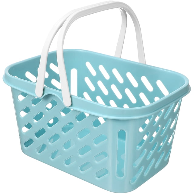 SHISUYAN Small Shopping Basket for Kids Plastic Grocery Basket with Handle Toy Storage Container Party Favor
