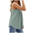 thumbnail image 4 of AherBiu Boho Tank Tops for Women Eyelet Hole Spaghetti Strap Low Cut Sleeveless Ruched Loose Shirts Blouse, 4 of 5