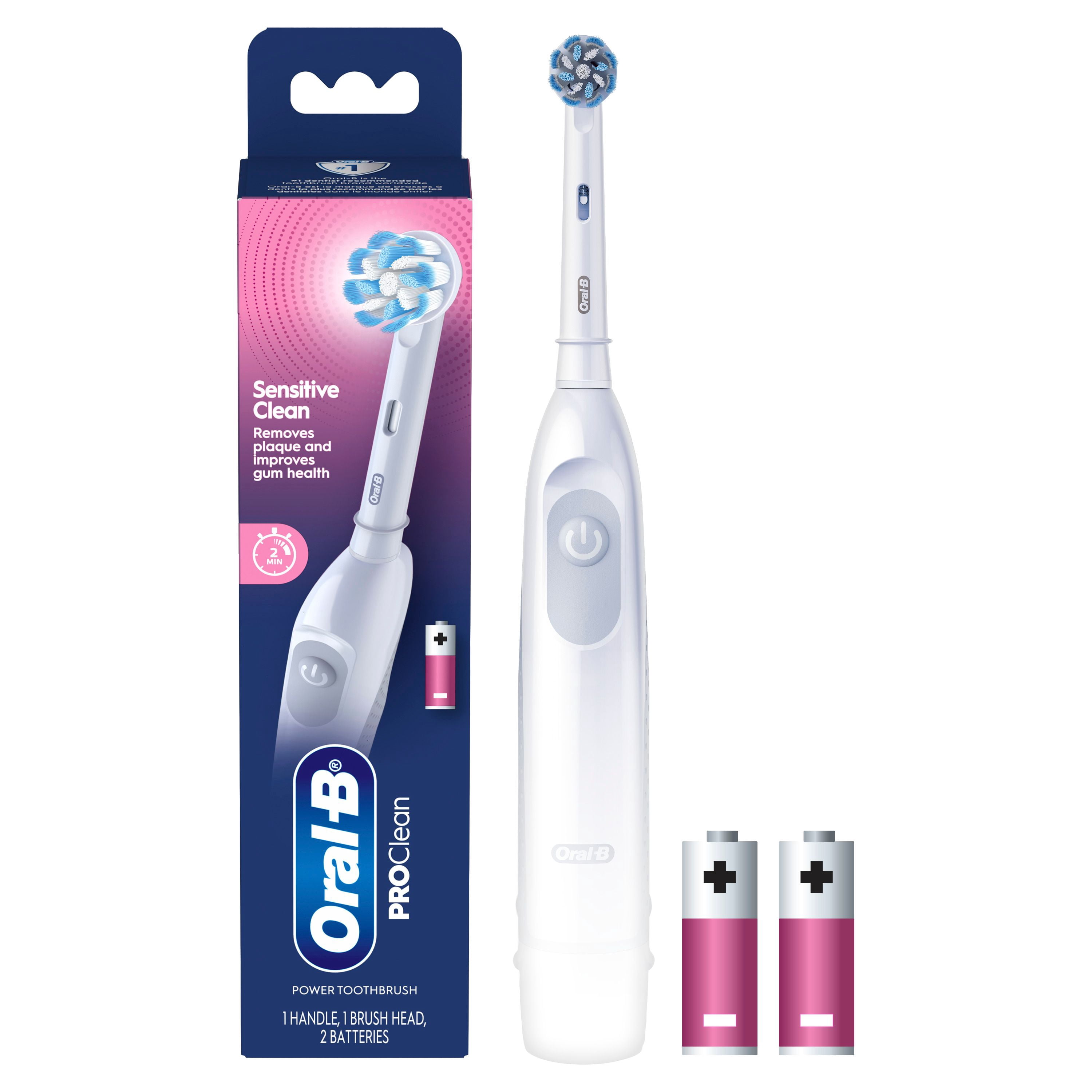 Oral B Pro Clean Battery Toothbrush, Sensitive Clean - White, with