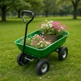 thumbnail image 2 of Chariot de Jardin Robuste à 4 Roues avec Support Intégré Capacité de 600 Lb Chariot Utilitaire pour Cour, Jardin et Usage Extérieur - Espace de Transport de 4 Pieds Cubes Vert, 2 of 5