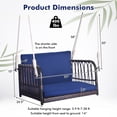 thumbnail image 3 of Gymax Patio Rattan Porch Swing Single Person Hanging Seat w/ Seat & Back Cushions Backyard, 3 of 10