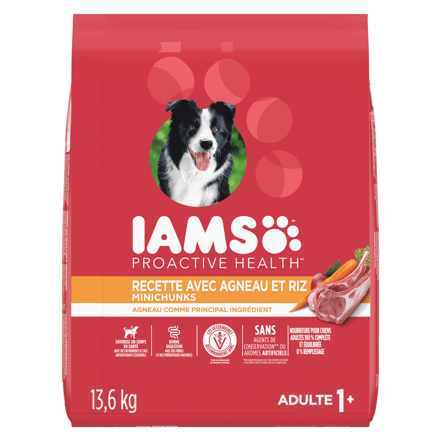Iams Minichunks Adult Dry Dog Food Lamb & Rice Recipe 1.5kg
