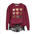 thumbnail image 1 of Qertyioot Chemise Cœur d'Amour Pull de la Saint-Valentin, Blouse à Manches Longues Imprimée Mode pour Femmes Col Rond Hauts Décontractés, 1 of 3