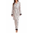 thumbnail image 2 of SUNSIOM Women's Fall Loungewear Set, Lace Patchwork Cami Tops + Pants + Robe 3 Pieces Sleepwear, 2 of 9