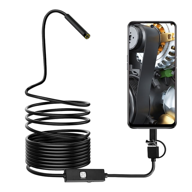 Amdohai Endoscope 0.3MP Endoscope 3 in 1 Endoscope with Adjustable LEDs 5 meters