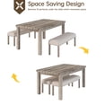 thumbnail image 2 of Farmhouse Dining Set 4-Person Dining Room Set, Mid-century Rectangular Wood Dining Table with 2 Upholstered Benches for Apartment Kitchen (Beige, 3PCS-Table+2 Bench), 2 of 5