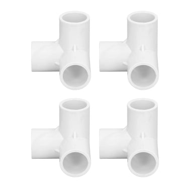 Raccords de Tuyauterie à 3 Voies, Stable 10PCS Facile à Connecter Connecteur de Coude en PVC Multifonctionnel pour l'Installation de Meubles pour la Connexion de Tente Blanc