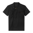 thumbnail image 3 of YONGHS Men Women Chef Coat Short/Long Sleeve Chef Shirt Custom Kitchen Restaurant Hotel Uniform Chef Jacket 010#Black M, 3 of 5