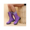 thumbnail image 4 of Woobling Bottes Mi-Mollet Confort pour Femmes Bottes d'Équitation Antidérapantes Bout Rond Violet 7, 4 of 6