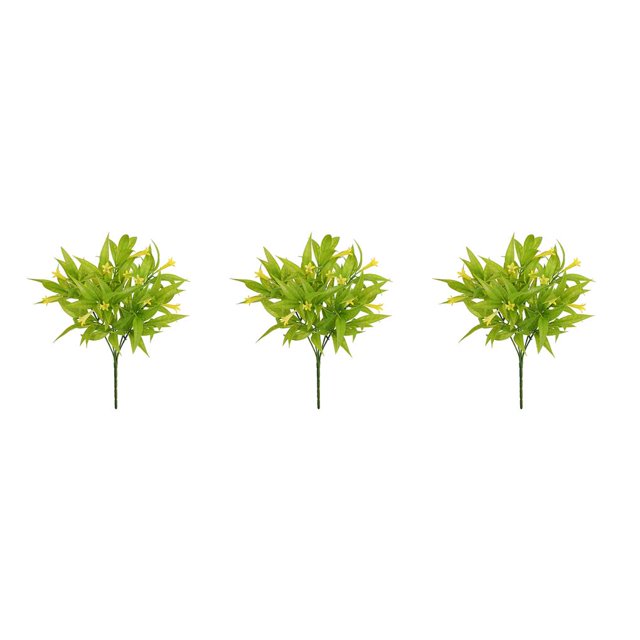 QualitChoice Plastic Artificial Flowers Fake False Plants Garden SH yellow 3Set