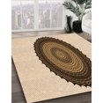 thumbnail image 3 of Ahgly Company Tapis de Zone Rond d'Intérieur Lavable à la Machine, Style Transitionnel, Blond Doré Doré, 4 Pieds Rond, 3 of 7