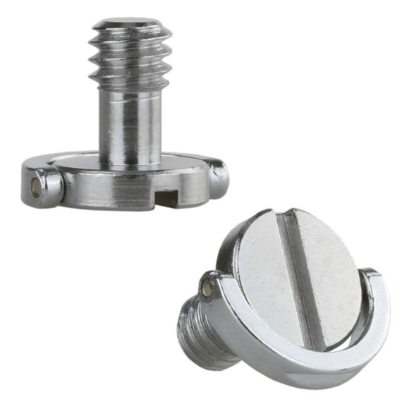 Haoge 1/4""-20 D-Ring Stainless Steel Mounting Fixing Screw for Camera Tripod Monopod Quick Release Plate (Pack of 2)