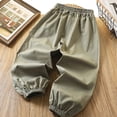 thumbnail image 4 of Lenpel Pantalon Cargo Décontracté pour Garçons, Taille Élastique, à Enfiler, Bas Resserré, Pantalon de Randonnée Extérieur, Joggers Amples pour Enfants (Vert Armée, 9-11 Ans), 4 of 4