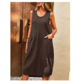thumbnail image 2 of Robe Sans Manches à Col Rond Simple, Robe Décontractée Sans Manches pour le Printemps et l'Été, Vêtements pour Femmes, 2 of 5