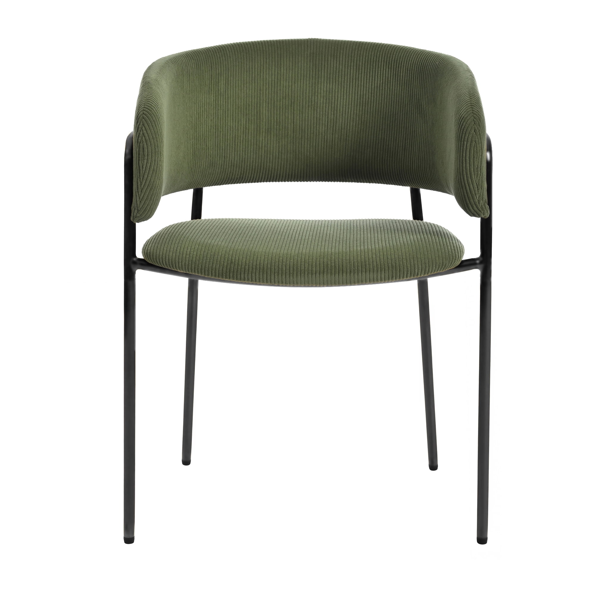 Ensemble de 4 chaises d'appoint modernes Noble House HORIZON avec pattes inclinées et pieds réglables (vert)