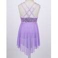 thumbnail image 4 of Jelory Robe de Danse Ballet pour Filles Enfants Paillettes Jupe Lyrique Découpée Dos Patinage Artistique Compétition Danse Lavande 14, 4 of 7