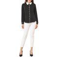 thumbnail image 2 of INSPIRE CHIC Chemise Boutonnée pour Femme à Manches Longues de Travail Col Peter Pan Blouse Haut, 2 of 6