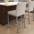 thumbnail image 3 of Amisco Perry Plus 26" Faux Leather Counter Stool in Cream/Glossy Gray, 3 of 9