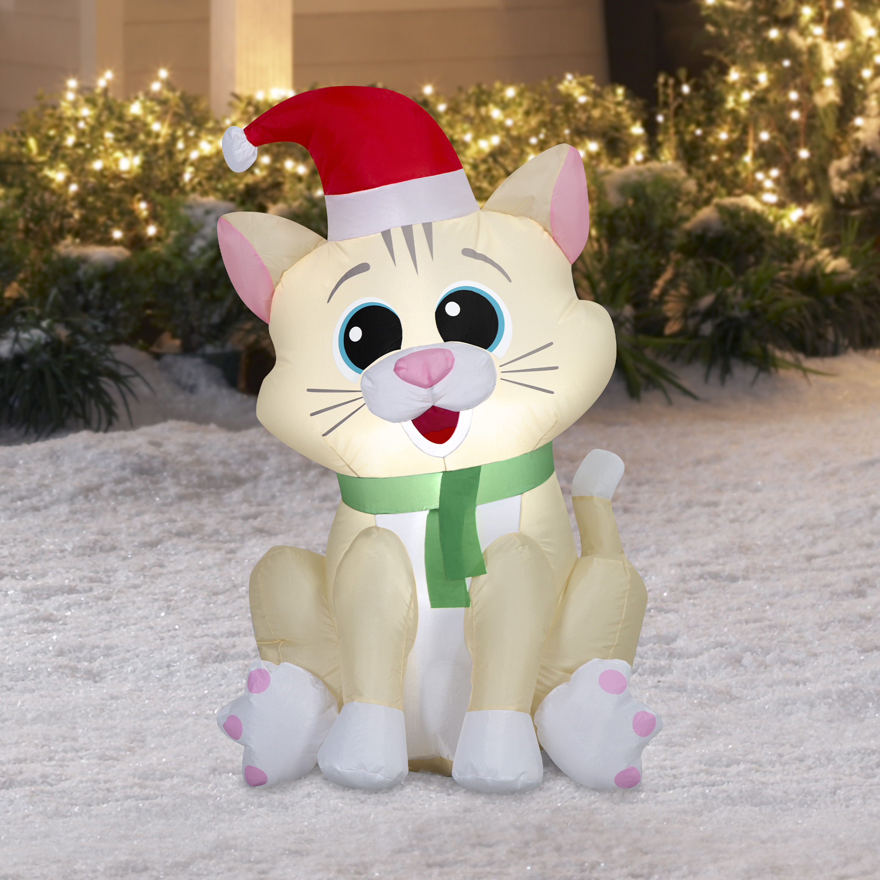Chat de Noël gonflable de Noël pour jardin Airblown SM (WM)