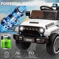 thumbnail image 2 of 12V Ride On Truck Car,Battery PoweRed Electric Vehicle Toy with Parent Remote Control,Spring Suspension,3 Speeds,LED Light,Music & Horn,Electric Cars Gift for Boy Girl,White, 2 of 5