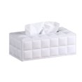 thumbnail image 1 of KAKOWELY Simple PU Tissue Box Paper Towel Holder Desktop Napkin Storage Container for Home Office (Size L, White),9.84"X5.43"X3.74", 1 of 4