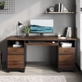 thumbnail image 1 of Bestier 59" Computer Desk with 4 Drawers, Office Executive Desk with File Drawer, Keyboard Tray for Home Office, Cherry, 1 of 9