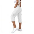 thumbnail image 4 of Mifsaly Pantalon Cargo Court Grande Taille pour Femmes, Capris Utilitaires Taille Haute avec Multiples Poches, Décontracté d'Été, Léger, Pantalon de Randonnée Extérieur, 4 of 7