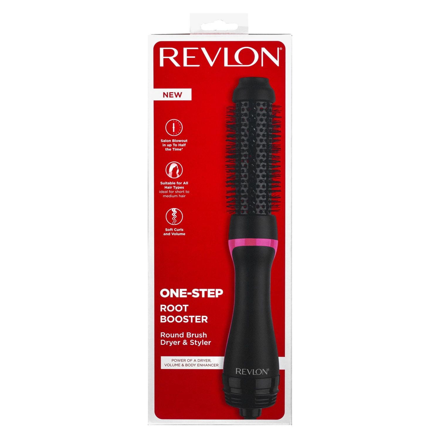 Revlon One-Step Brosse Chauffante à Air Chaud Ronde 1,5″ avec Booster de Racines en Céramique