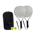thumbnail image 3 of S SERENABLE Outdoor Paddle Tennis Racquet Beach Tennis Padel Racket for Beginners Adults 2 Rackets w Ball Bag, 3 of 9