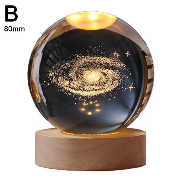 Personalized Crystal Ball Night Light, Custom 3D Crystal Ball with Name, Personalized Crystal Sphere Engraving Customized Globe Home Decor Accessories Couple Birthday Gift I4F8