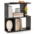 thumbnail image 1 of Costway 1 PCS 3-Tier Bookshelf Geometric Bookcase Side Table with Open Storage Display Shelf Black, 1 of 10