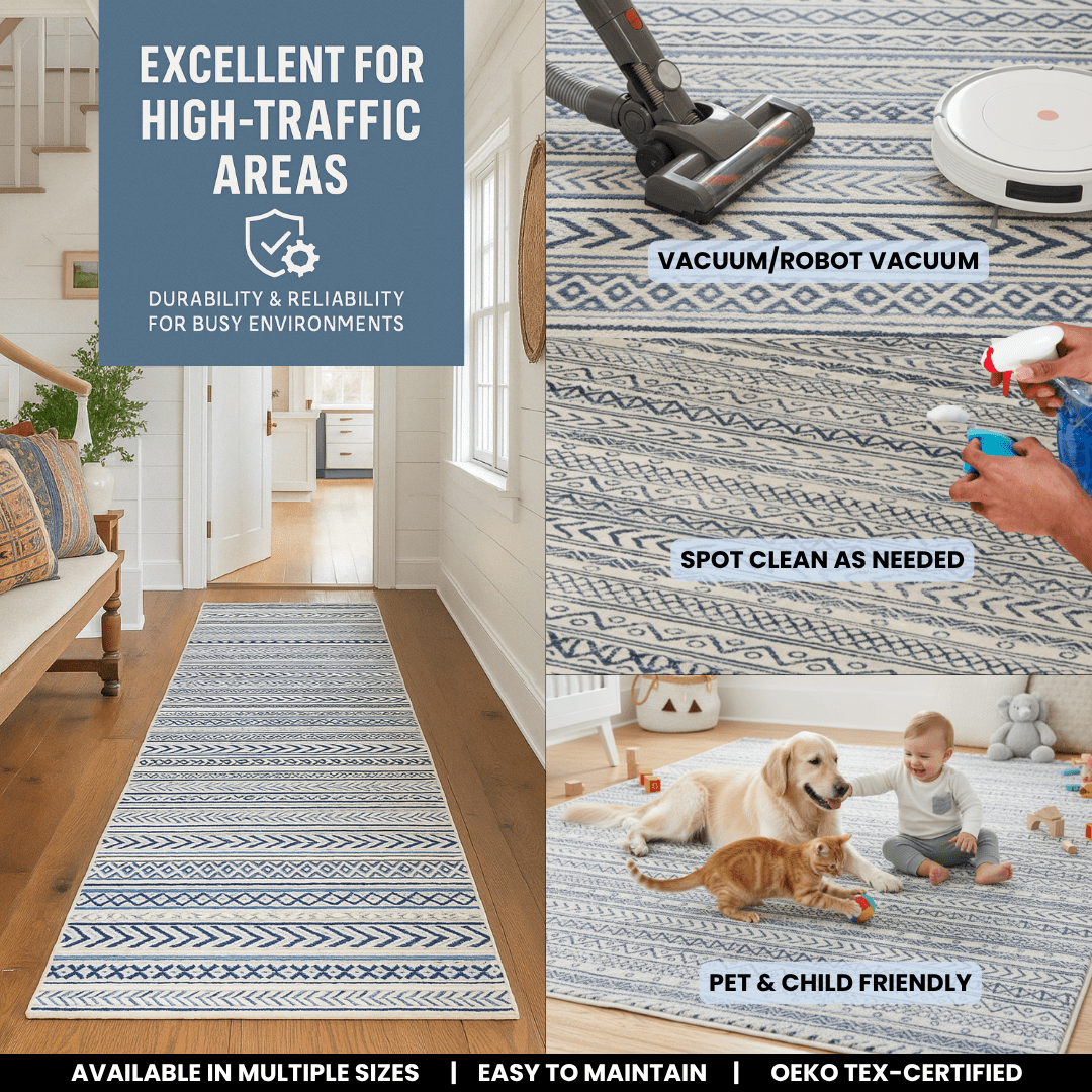 Rug Branch Havana Collection Tapis traditionnel en détresse.