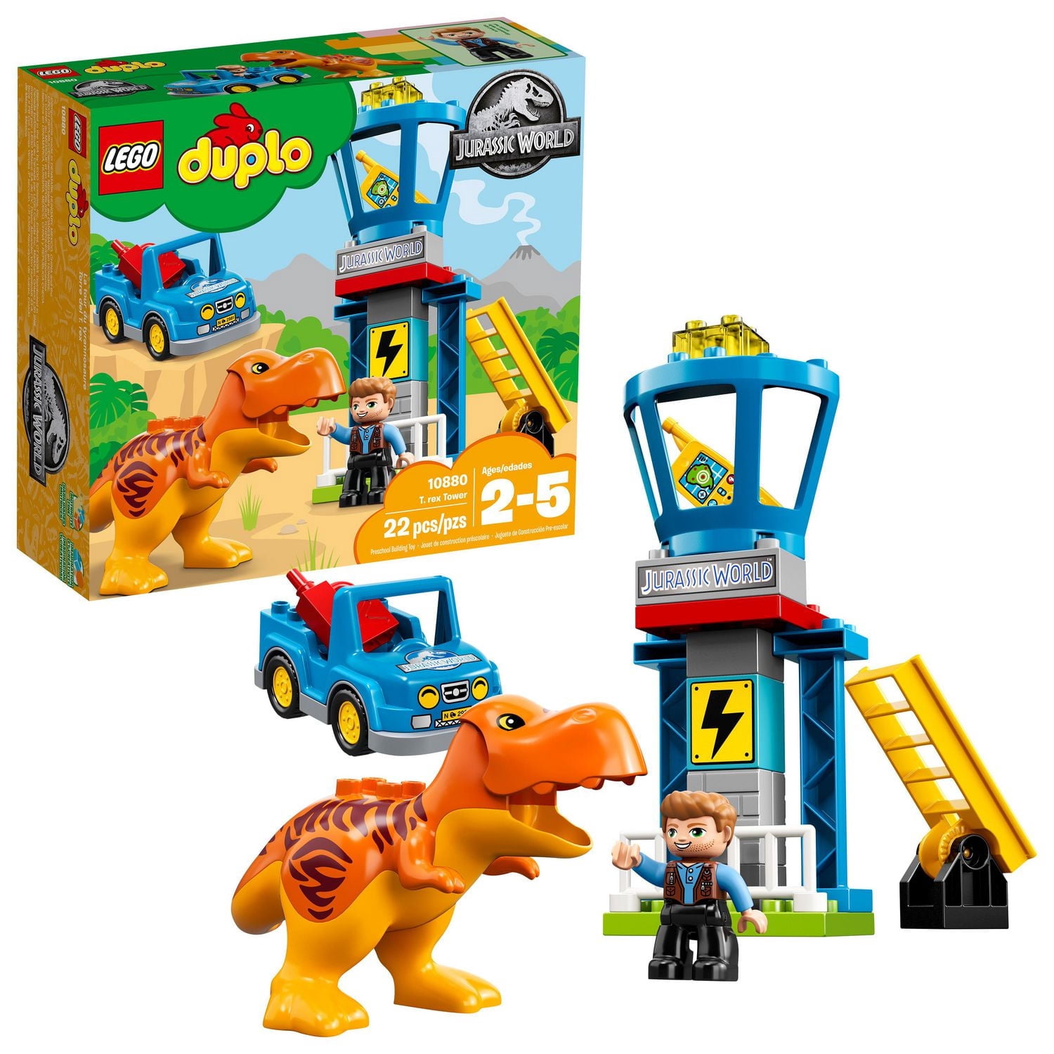 LEGO DUPLO Jurassic World T. rex Tower 10880 Building Blocks (22 Piece)