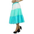 thumbnail image 3 of Bimba Flaired Cotton Boho Summer Skirt Elastic Waist Mid-Calf Ruffle Skirts, 3 of 7