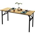 thumbnail image 3 of Folding Computer Desk Foldable Work Desk Table Writing Desk Folding Home Office Desk  No  to Assemble  Teak&, 3 of 6