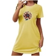 thumbnail image 1 of Birdeem Chemises de Nuit pour Femmes Chemise de Nuit Courte Surdimensionnée pour Femmes Robe Imprimée à Col Rond et Manches Courtes, 1 of 12