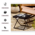 thumbnail image 4 of Outsunny Table Basse en Rotin, Table d'Appoint Pliante pour Patio Extérieur, Brun, 4 of 10