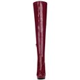 thumbnail image 3 of Unique Bargains Women's Patent Leather Platform Chunky Over Knee High Boots, 3 of 7