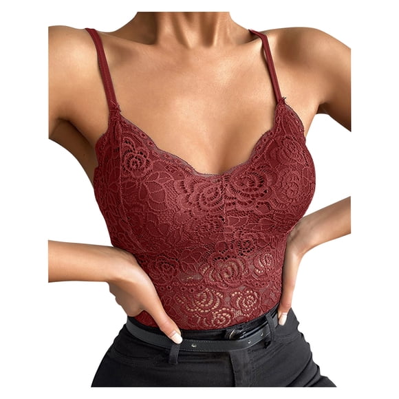 WZXFASHION Women Strapless Adjustment Rimless Invisible Bralette Push Up Sticky Bras Vest Intimates Red XXL
