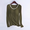 thumbnail image 2 of Erwazi Chemises de Nuit pour Femmes en Modal à Manches Longues Hauts de Pyjama pour Femmes Soutien-Gorge Rembourré Col Rond Haut de Pyjama Uni, 2 of 3