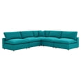 thumbnail image 1 of Modway Commix 5-Piece Down Filled Overstuffed Armless Sectional Sofa in Teal, 1 of 5