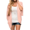 thumbnail image 2 of TIMIFIS Womens Floral Chiffon Kimono Cardigans Loose Beach Cover Up Half Sleeve Tops-Pink-XXLFall, 2 of 7
