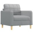 thumbnail image 2 of vidaXL Sofa Chair with Footstool Light Grey 60 cm Fabric, 2 of 4