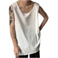 thumbnail image 1 of Tank Top for Men, Mens Summer Solid Fitness Sports Round Neck Large Tank Top, 1 of 3