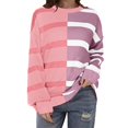 thumbnail image 1 of Rbaofujie Couples Chandails à Capuchon pour Femmes Mode Décontractée Imprimé Col Rond Manches Longues Chandail à Enfiler Haut Chandails Rose Chandails pour Dames, 1 of 3