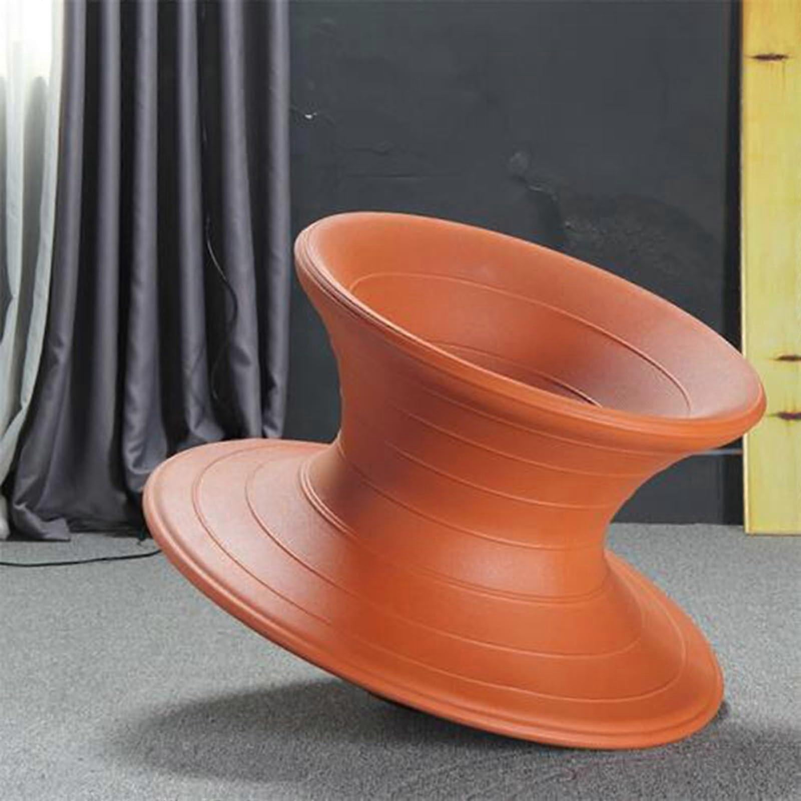Chaise Pivotante Sensorielle Gyro, Chaise pour Enfants Autistes Rotative à 360°, Base Antidérapante Orange