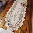 thumbnail image 1 of EIGTHTAIL Cotton Handmade Crochet Lace Table Runner Oval Doilies Dresser Scarf, 1 of 2