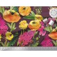 thumbnail image 2 of Soimoi Pink Poly Georgette Fabric Leaves & Floral Printed Fabric 1 Yard 52 Inch Wide, 2 of 3
