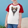 thumbnail image 2 of Feancey T-Shirts Graphiques pour Enfant Mignons Imprimés 3D Col Rond Hauts Raglan Manches Courtes T-Shirt Décontracté Tout-Petits Garçons Filles T-Shirts Liquidation Rouge 3 Ans, 2 of 9